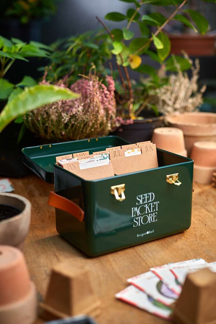 Burgon & Ball Låda för fröpåsar, grön